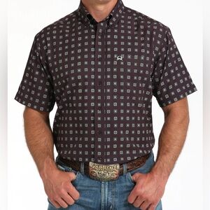 🤠 CINCH Arenaflex Western Button Down Shirt Purple Geo Print XL